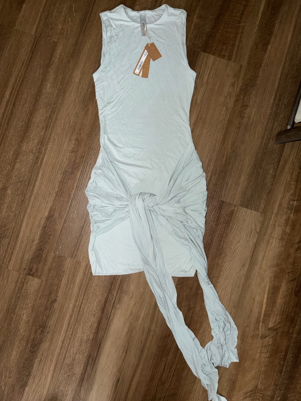 ✨ CUPRO JERSEY WRAP MINI DRESS — PEARL ✨
